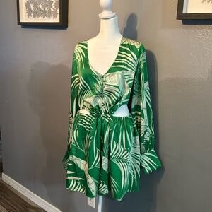 Guess  Green and White Floral Dress with side/ back out
